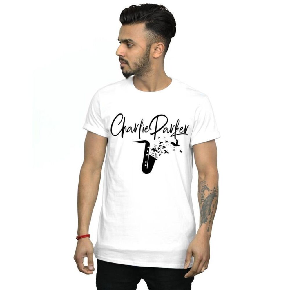 Charlie Parker Mens Bird Sounds T-Shirt / White